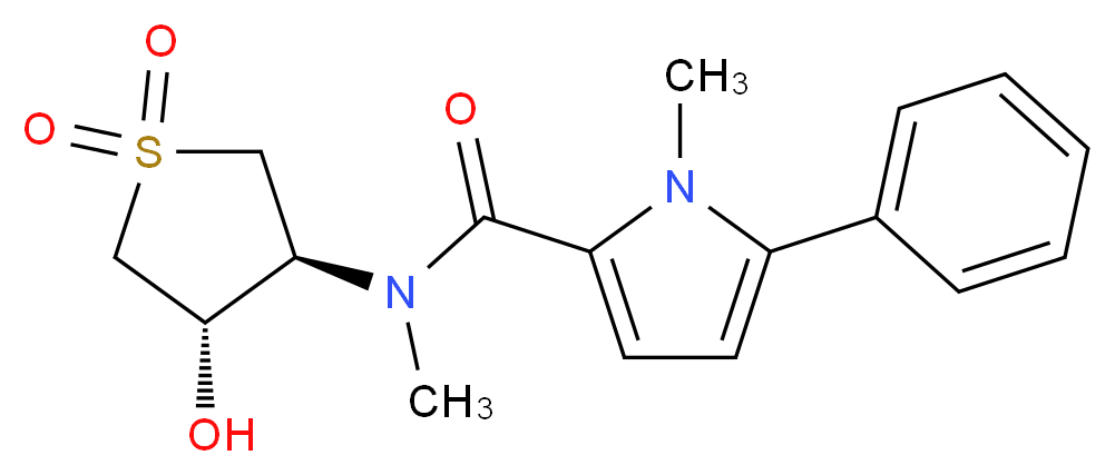 N-[(3S*,4S*)-4-hydroxy-1,1-dioxidotetrahydro-3-thienyl]-N,1-dimethyl-5-phenyl-1H-pyrrole-2-carboxamide_Molecular_structure_CAS_)