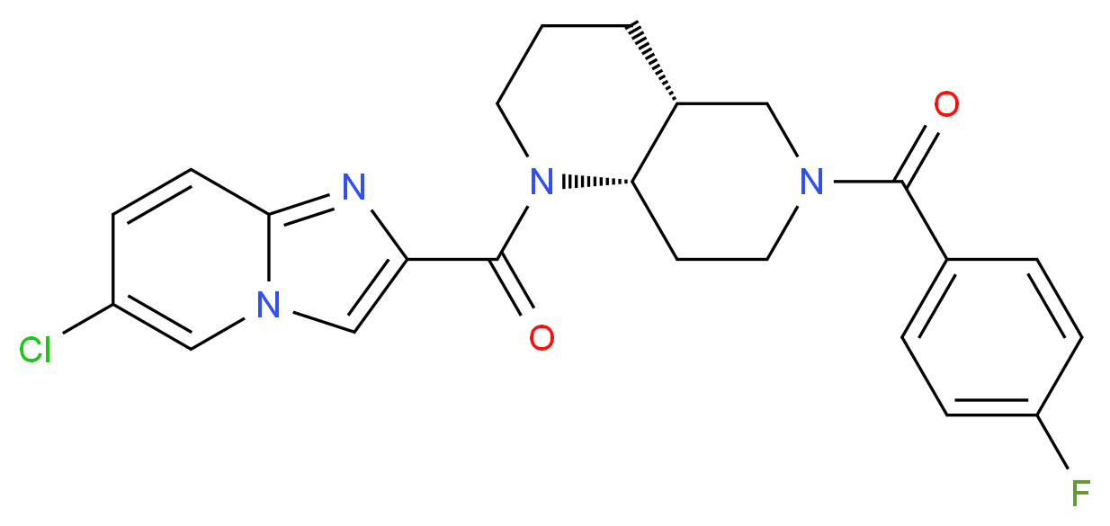 (4aR*,8aS*)-1-[(6-chloroimidazo[1,2-a]pyridin-2-yl)carbonyl]-6-(4-fluorobenzoyl)decahydro-1,6-naphthyridine_Molecular_structure_CAS_)