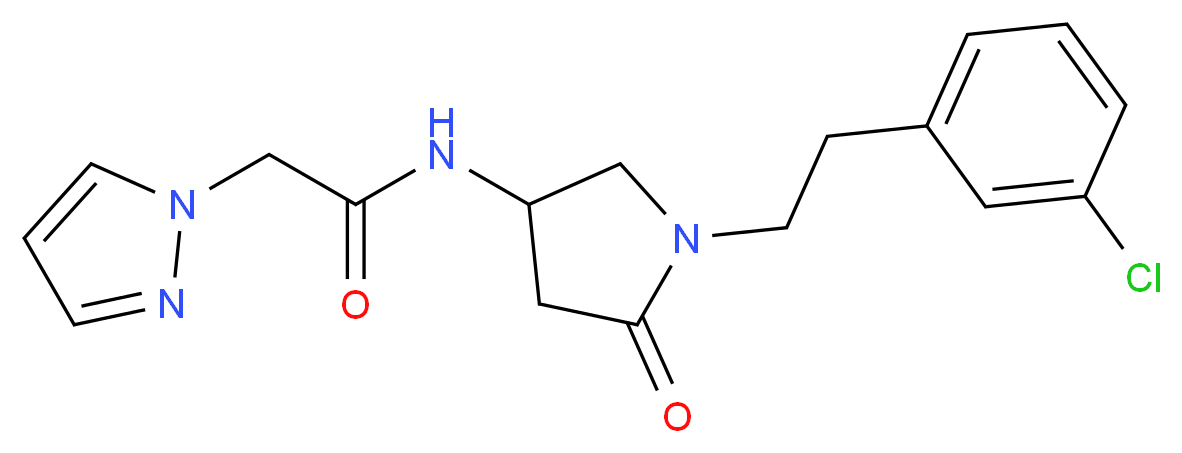 N-{1-[2-(3-chlorophenyl)ethyl]-5-oxo-3-pyrrolidinyl}-2-(1H-pyrazol-1-yl)acetamide_Molecular_structure_CAS_)