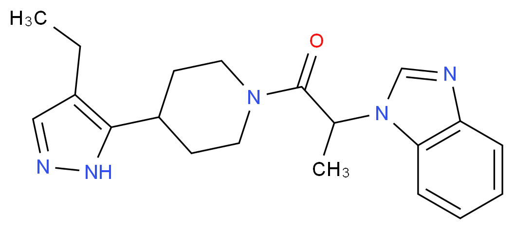 1-{2-[4-(4-ethyl-1H-pyrazol-5-yl)piperidin-1-yl]-1-methyl-2-oxoethyl}-1H-benzimidazole_Molecular_structure_CAS_)