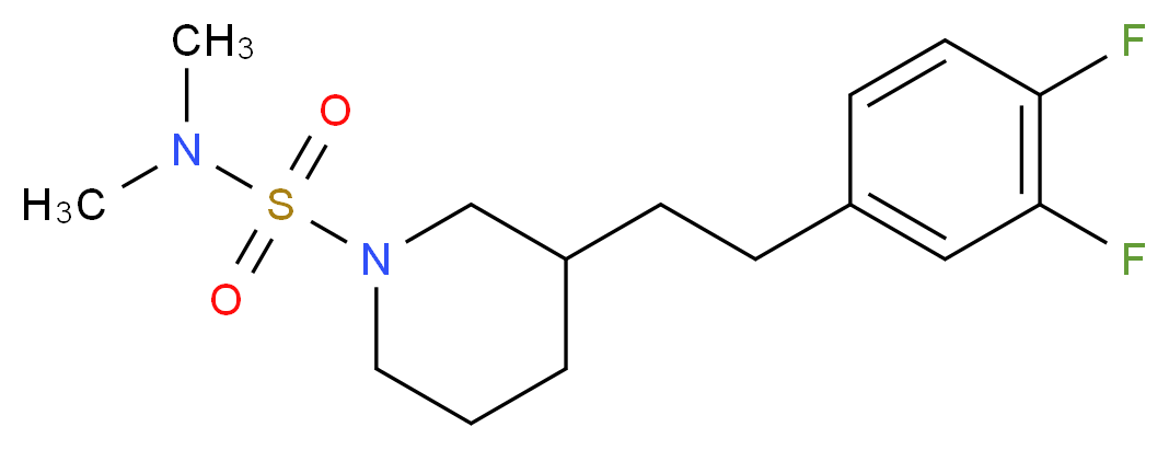3-[2-(3,4-difluorophenyl)ethyl]-N,N-dimethyl-1-piperidinesulfonamide_Molecular_structure_CAS_)
