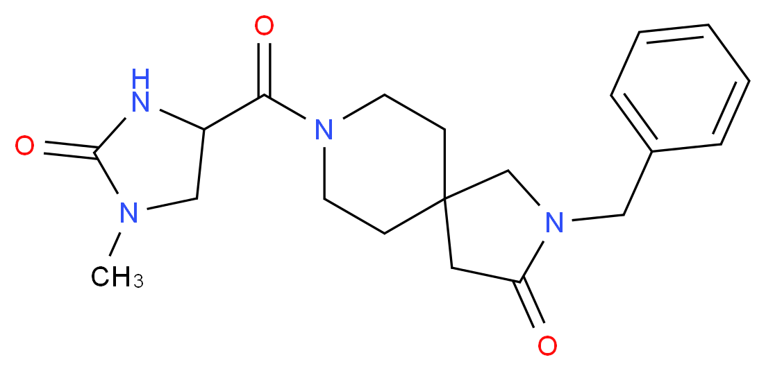 2-benzyl-8-[(1-methyl-2-oxo-4-imidazolidinyl)carbonyl]-2,8-diazaspiro[4.5]decan-3-one_Molecular_structure_CAS_)