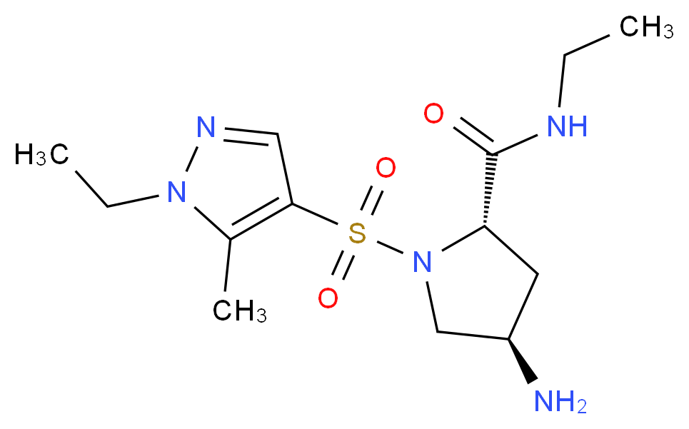 (4R)-4-amino-N-ethyl-1-[(1-ethyl-5-methyl-1H-pyrazol-4-yl)sulfonyl]-L-prolinamide_Molecular_structure_CAS_)