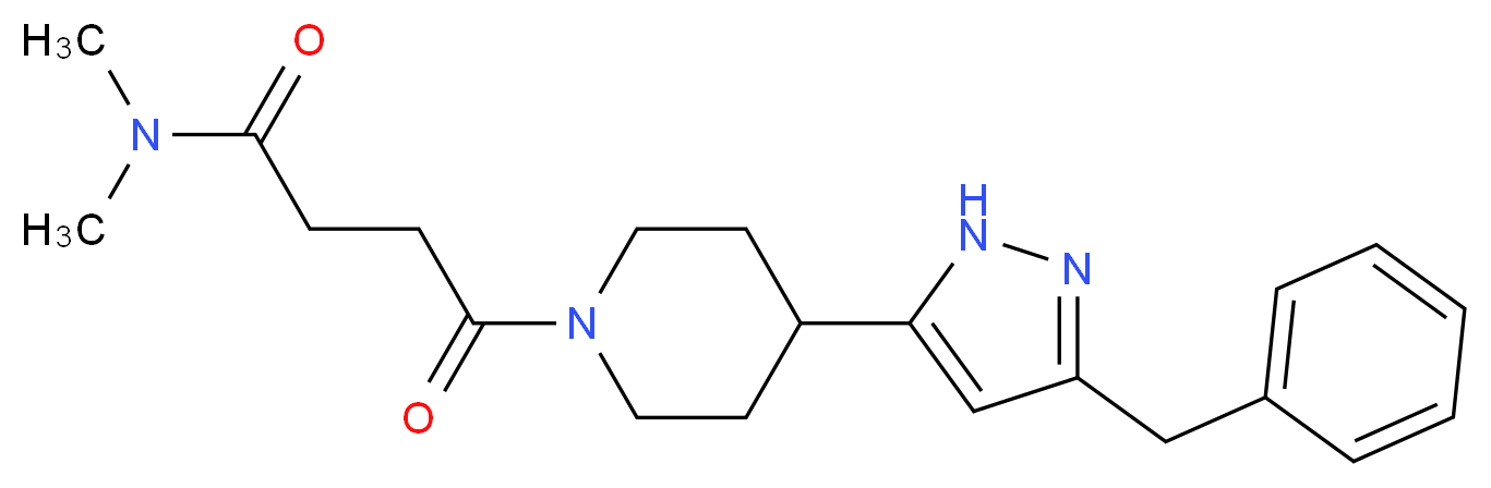 4-[4-(3-benzyl-1H-pyrazol-5-yl)piperidin-1-yl]-N,N-dimethyl-4-oxobutanamide_Molecular_structure_CAS_)