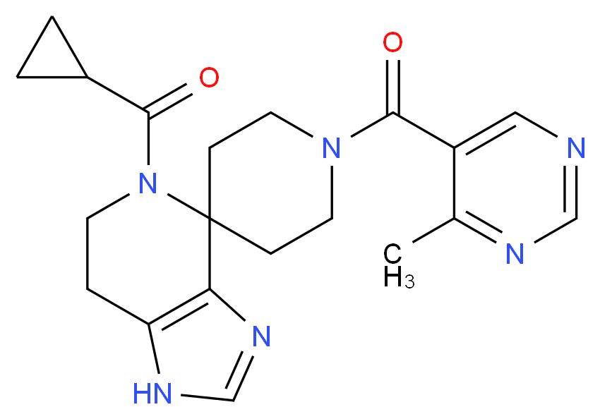 5-(cyclopropylcarbonyl)-1'-[(4-methylpyrimidin-5-yl)carbonyl]-1,5,6,7-tetrahydrospiro[imidazo[4,5-c]pyridine-4,4'-piperidine]_Molecular_structure_CAS_)