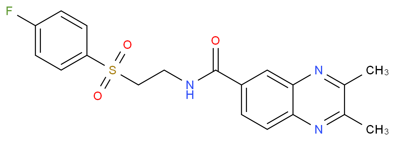 N-{2-[(4-fluorophenyl)sulfonyl]ethyl}-2,3-dimethyl-6-quinoxalinecarboxamide_Molecular_structure_CAS_)