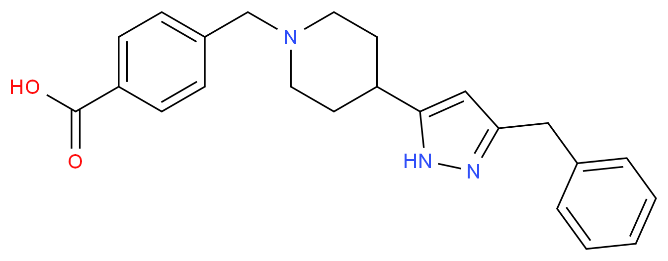 4-{[4-(3-benzyl-1H-pyrazol-5-yl)piperidin-1-yl]methyl}benzoic acid_Molecular_structure_CAS_)