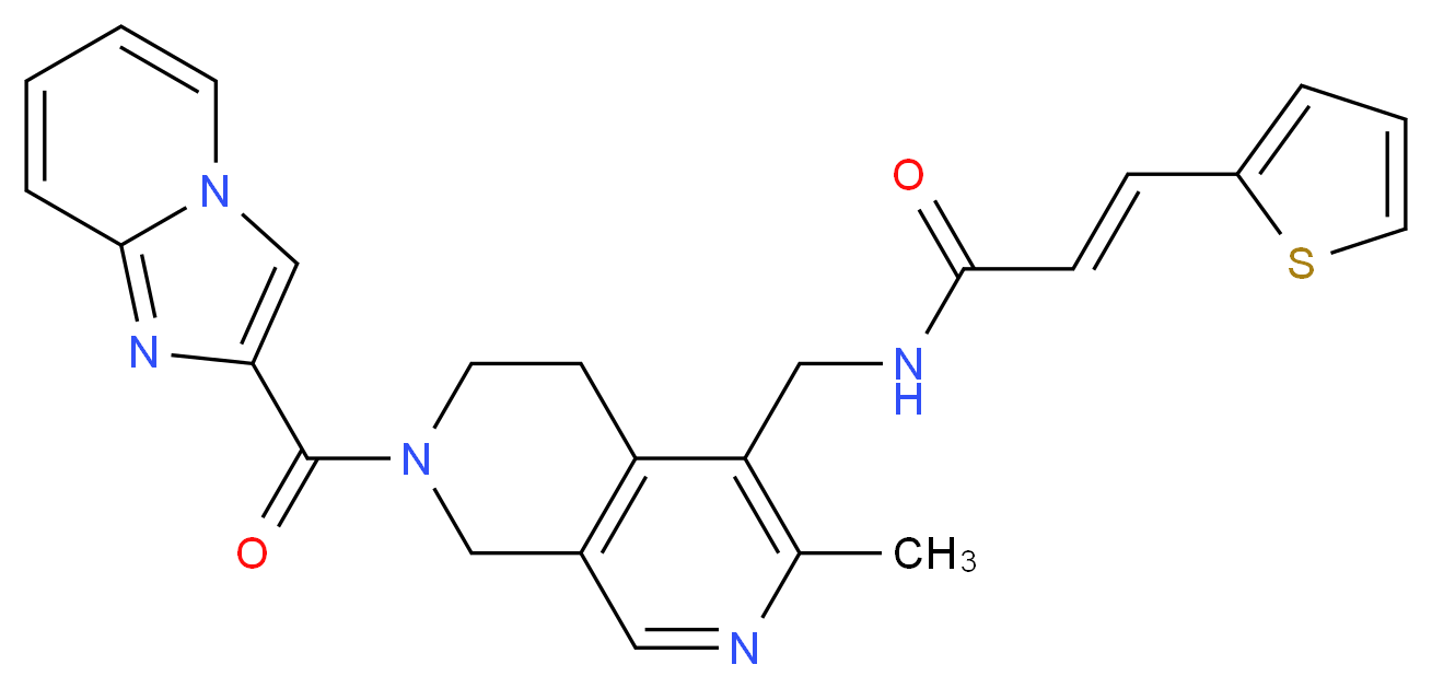 (2E)-N-{[7-(imidazo[1,2-a]pyridin-2-ylcarbonyl)-3-methyl-5,6,7,8-tetrahydro-2,7-naphthyridin-4-yl]methyl}-3-(2-thienyl)acrylamide_Molecular_structure_CAS_)
