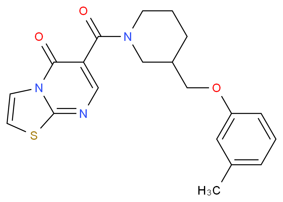6-({3-[(3-methylphenoxy)methyl]-1-piperidinyl}carbonyl)-5H-[1,3]thiazolo[3,2-a]pyrimidin-5-one_Molecular_structure_CAS_)