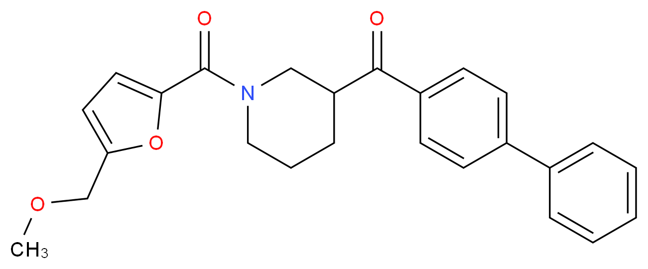 4-biphenylyl{1-[5-(methoxymethyl)-2-furoyl]-3-piperidinyl}methanone_Molecular_structure_CAS_)