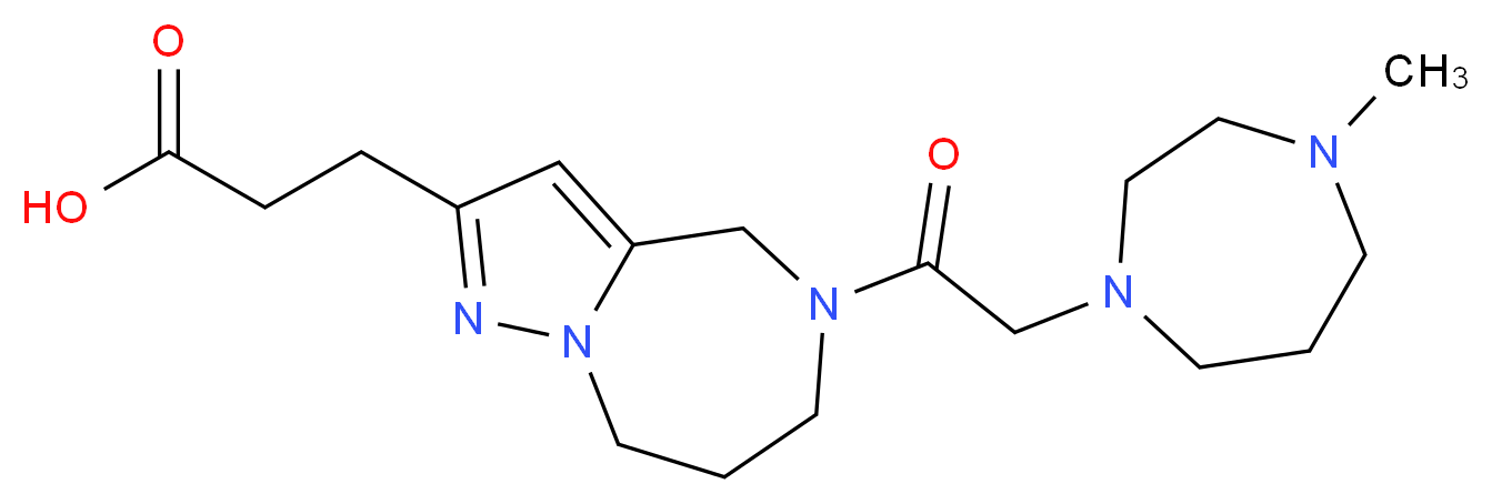 3-{5-[(4-methyl-1,4-diazepan-1-yl)acetyl]-5,6,7,8-tetrahydro-4H-pyrazolo[1,5-a][1,4]diazepin-2-yl}propanoic acid_Molecular_structure_CAS_)