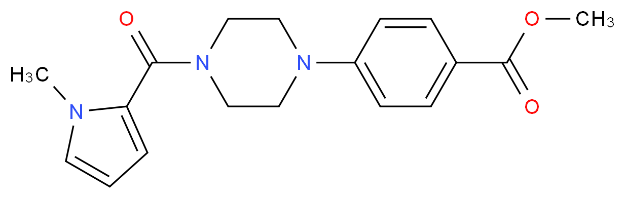 methyl 4-{4-[(1-methyl-1H-pyrrol-2-yl)carbonyl]-1-piperazinyl}benzoate_Molecular_structure_CAS_)