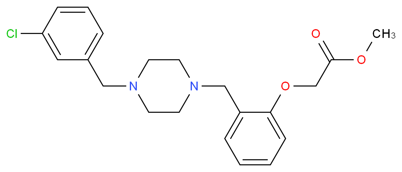 methyl (2-{[4-(3-chlorobenzyl)-1-piperazinyl]methyl}phenoxy)acetate_Molecular_structure_CAS_)