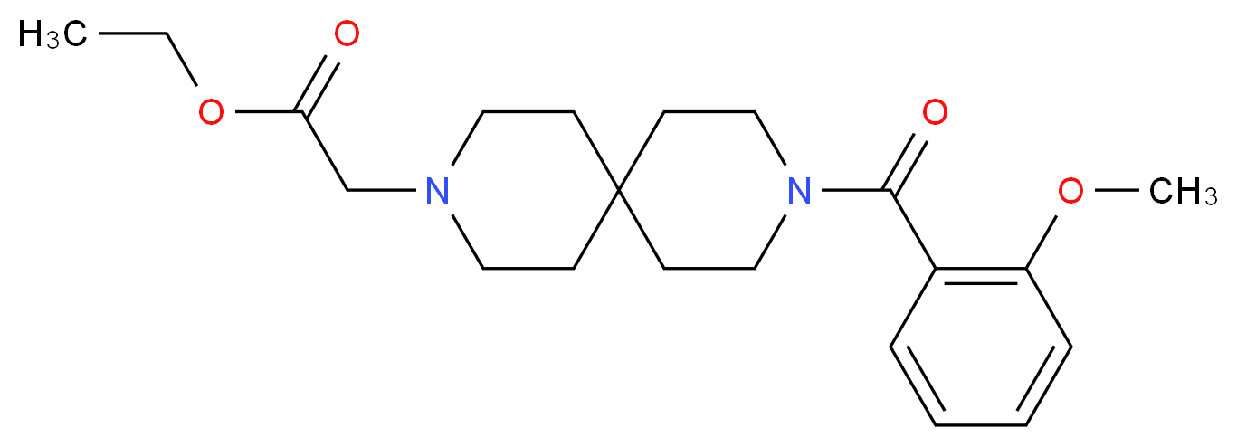 ethyl [9-(2-methoxybenzoyl)-3,9-diazaspiro[5.5]undec-3-yl]acetate_Molecular_structure_CAS_)