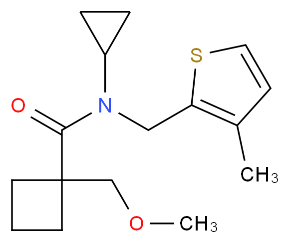 N-cyclopropyl-1-(methoxymethyl)-N-[(3-methyl-2-thienyl)methyl]cyclobutanecarboxamide_Molecular_structure_CAS_)