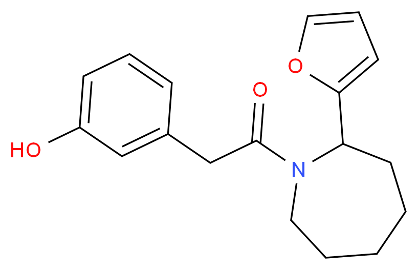 3-{2-[2-(2-furyl)-1-azepanyl]-2-oxoethyl}phenol_Molecular_structure_CAS_)