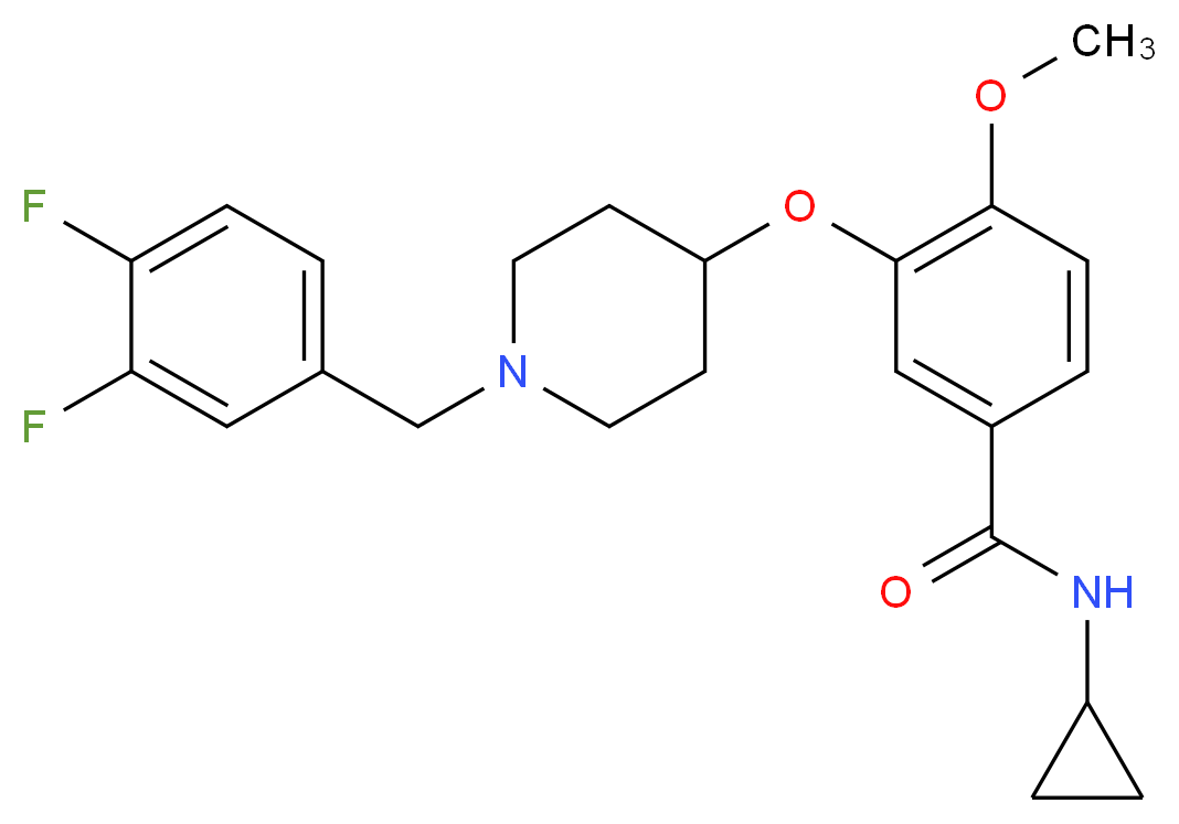 N-cyclopropyl-3-{[1-(3,4-difluorobenzyl)-4-piperidinyl]oxy}-4-methoxybenzamide_Molecular_structure_CAS_)