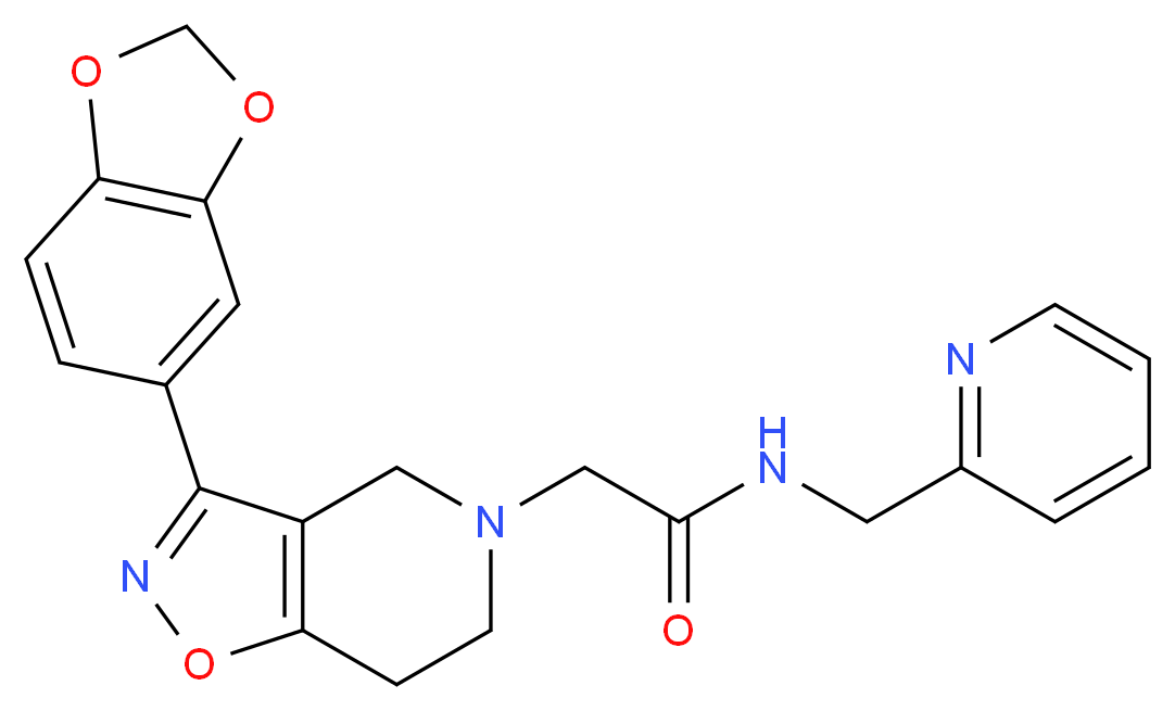 2-[3-(1,3-benzodioxol-5-yl)-6,7-dihydroisoxazolo[4,5-c]pyridin-5(4H)-yl]-N-(pyridin-2-ylmethyl)acetamide_Molecular_structure_CAS_)