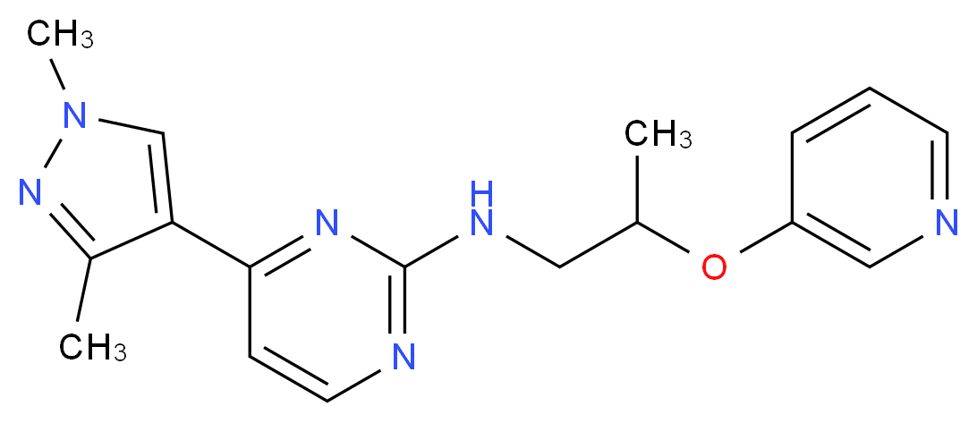 4-(1,3-dimethyl-1H-pyrazol-4-yl)-N-[2-(pyridin-3-yloxy)propyl]pyrimidin-2-amine_Molecular_structure_CAS_)