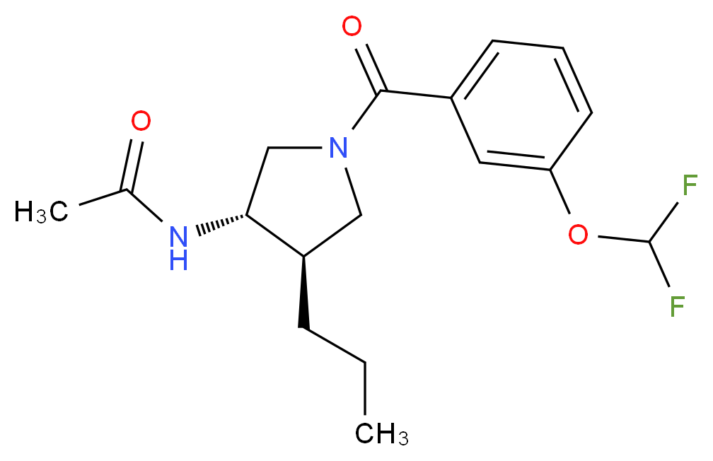 N-{(3S*,4R*)-1-[3-(difluoromethoxy)benzoyl]-4-propyl-3-pyrrolidinyl}acetamide_Molecular_structure_CAS_)