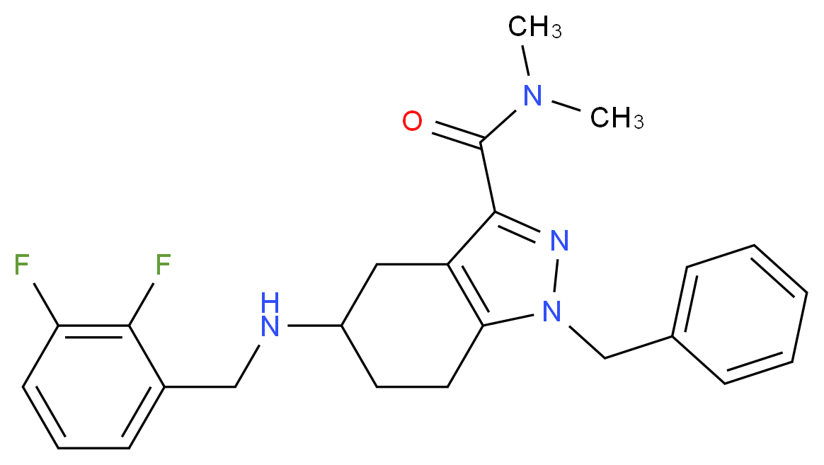1-benzyl-5-[(2,3-difluorobenzyl)amino]-N,N-dimethyl-4,5,6,7-tetrahydro-1H-indazole-3-carboxamide_Molecular_structure_CAS_)