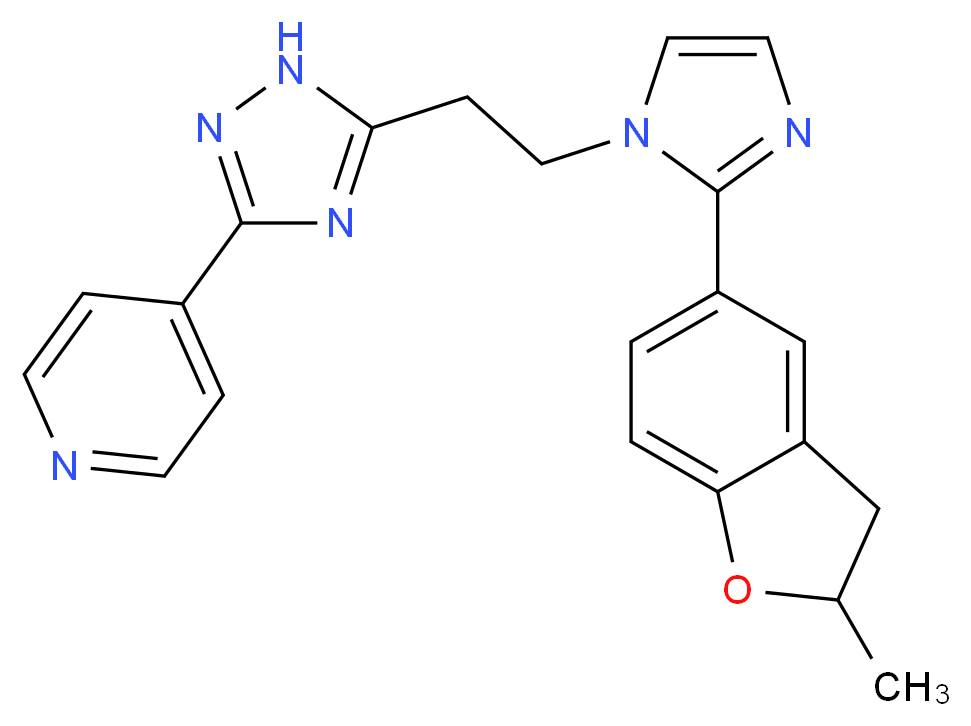 4-(5-{2-[2-(2-methyl-2,3-dihydro-1-benzofuran-5-yl)-1H-imidazol-1-yl]ethyl}-1H-1,2,4-triazol-3-yl)pyridine_Molecular_structure_CAS_)