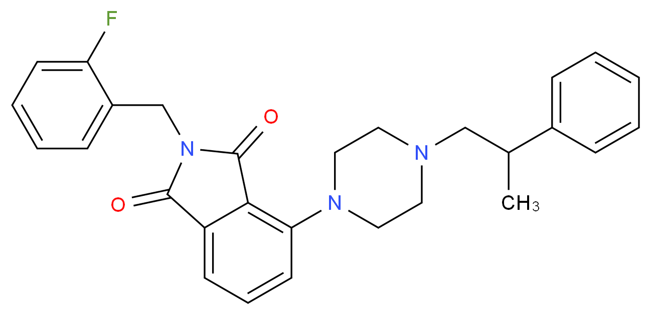 2-(2-fluorobenzyl)-4-[4-(2-phenylpropyl)-1-piperazinyl]-1H-isoindole-1,3(2H)-dione_Molecular_structure_CAS_)
