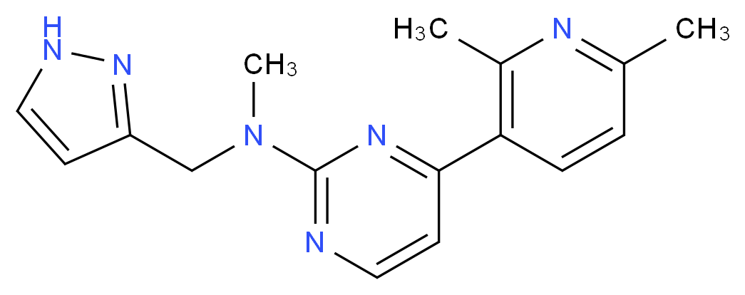 4-(2,6-dimethylpyridin-3-yl)-N-methyl-N-(1H-pyrazol-3-ylmethyl)pyrimidin-2-amine_Molecular_structure_CAS_)