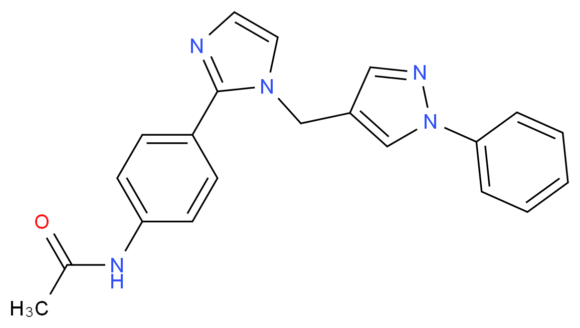 N-(4-{1-[(1-phenyl-1H-pyrazol-4-yl)methyl]-1H-imidazol-2-yl}phenyl)acetamide_Molecular_structure_CAS_)