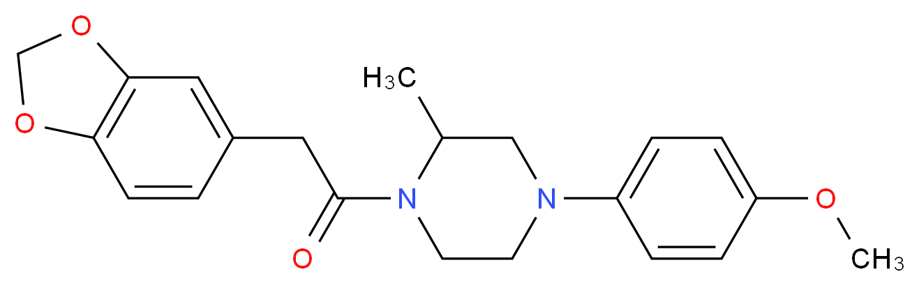 1-(1,3-benzodioxol-5-ylacetyl)-4-(4-methoxyphenyl)-2-methylpiperazine_Molecular_structure_CAS_)