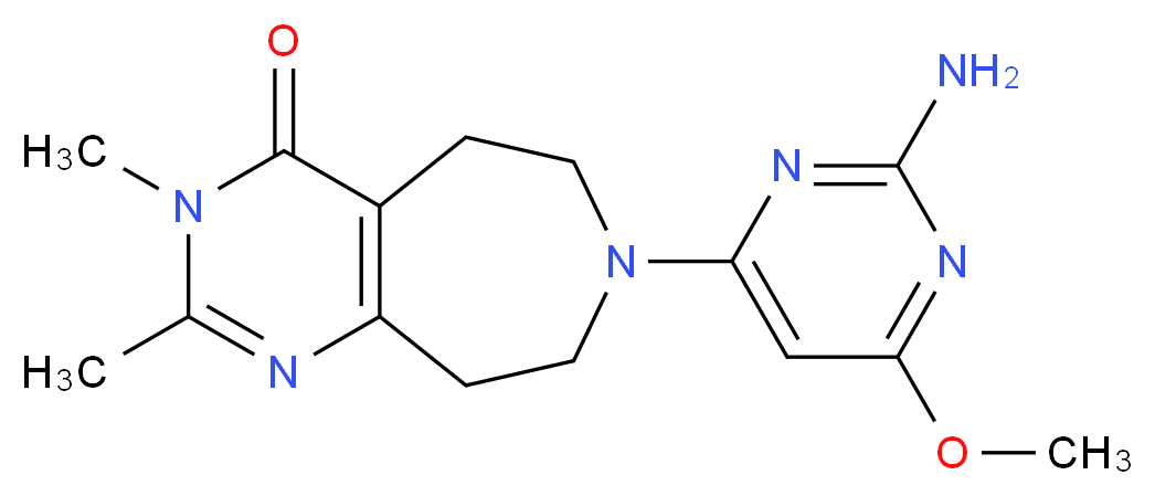 7-(2-amino-6-methoxypyrimidin-4-yl)-2,3-dimethyl-3,5,6,7,8,9-hexahydro-4H-pyrimido[4,5-d]azepin-4-one_Molecular_structure_CAS_)