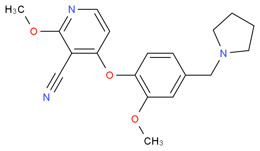 2-methoxy-4-[2-methoxy-4-(pyrrolidin-1-ylmethyl)phenoxy]nicotinonitrile_Molecular_structure_CAS_)