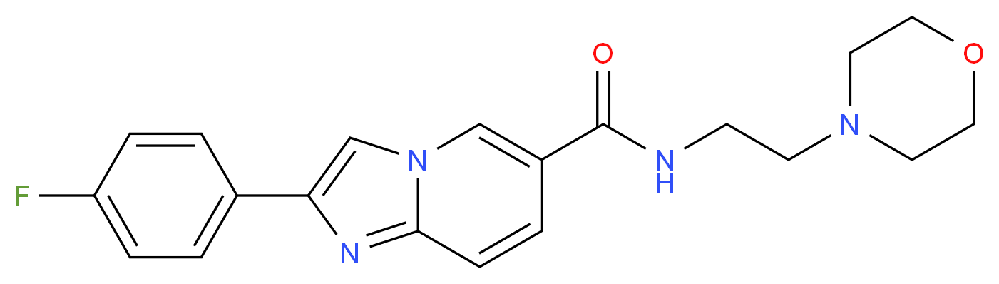 2-(4-fluorophenyl)-N-(2-morpholin-4-ylethyl)imidazo[1,2-a]pyridine-6-carboxamide_Molecular_structure_CAS_)