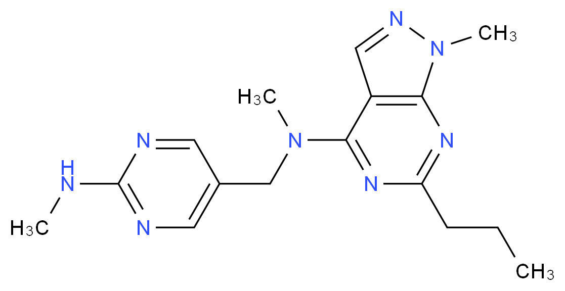 N,1-dimethyl-N-{[2-(methylamino)-5-pyrimidinyl]methyl}-6-propyl-1H-pyrazolo[3,4-d]pyrimidin-4-amine_Molecular_structure_CAS_)