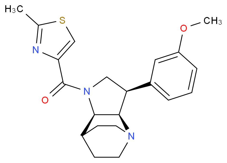 (3R*,3aR*,7aR*)-3-(3-methoxyphenyl)-1-[(2-methyl-1,3-thiazol-4-yl)carbonyl]octahydro-4,7-ethanopyrrolo[3,2-b]pyridine_Molecular_structure_CAS_)