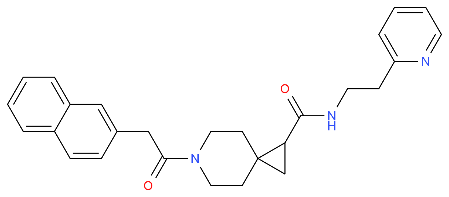 6-(2-naphthylacetyl)-N-[2-(2-pyridinyl)ethyl]-6-azaspiro[2.5]octane-1-carboxamide_Molecular_structure_CAS_)