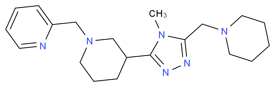 2-({3-[4-methyl-5-(piperidin-1-ylmethyl)-4H-1,2,4-triazol-3-yl]piperidin-1-yl}methyl)pyridine_Molecular_structure_CAS_)