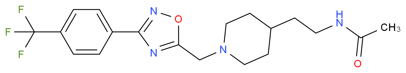 N-{2-[1-({3-[4-(trifluoromethyl)phenyl]-1,2,4-oxadiazol-5-yl}methyl)-4-piperidinyl]ethyl}acetamide_Molecular_structure_CAS_)