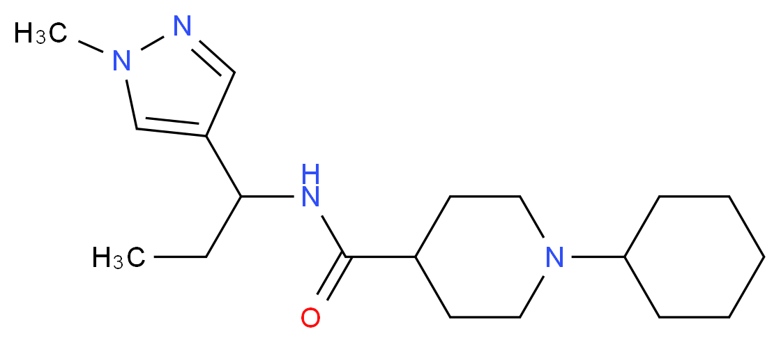 1-cyclohexyl-N-[1-(1-methyl-1H-pyrazol-4-yl)propyl]-4-piperidinecarboxamide_Molecular_structure_CAS_)