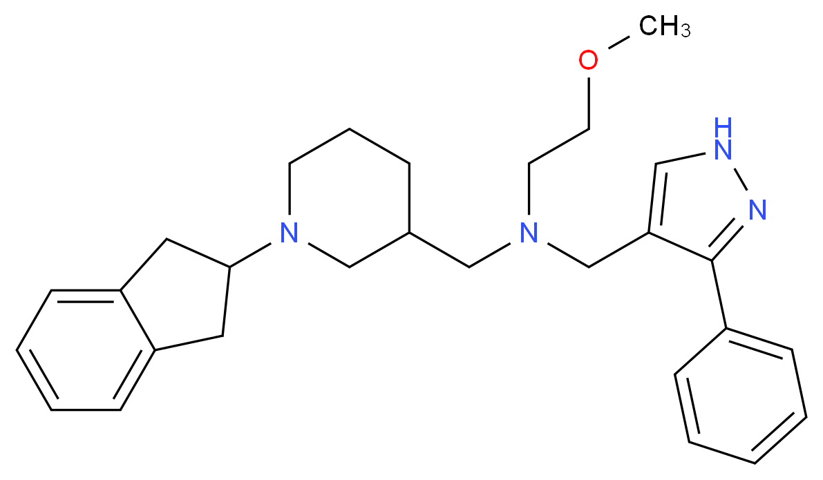 N-{[1-(2,3-dihydro-1H-inden-2-yl)-3-piperidinyl]methyl}-2-methoxy-N-[(3-phenyl-1H-pyrazol-4-yl)methyl]ethanamine_Molecular_structure_CAS_)