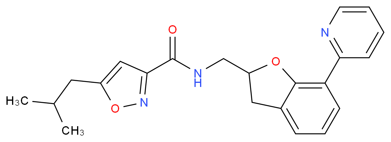 5-isobutyl-N-{[7-(2-pyridinyl)-2,3-dihydro-1-benzofuran-2-yl]methyl}-3-isoxazolecarboxamide_Molecular_structure_CAS_)