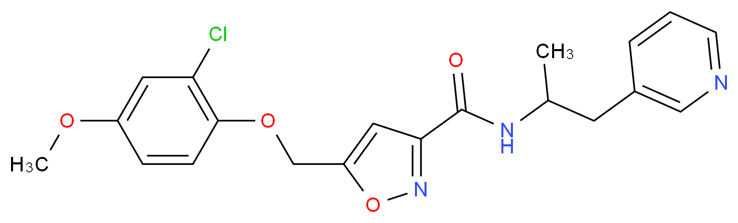 5-[(2-chloro-4-methoxyphenoxy)methyl]-N-[1-methyl-2-(3-pyridinyl)ethyl]-3-isoxazolecarboxamide_Molecular_structure_CAS_)