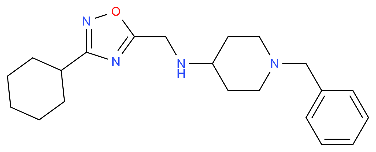 1-benzyl-N-[(3-cyclohexyl-1,2,4-oxadiazol-5-yl)methyl]piperidin-4-amine_Molecular_structure_CAS_)