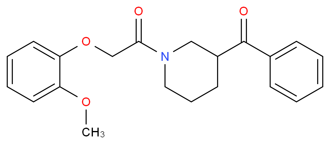 {1-[(2-methoxyphenoxy)acetyl]-3-piperidinyl}(phenyl)methanone_Molecular_structure_CAS_)