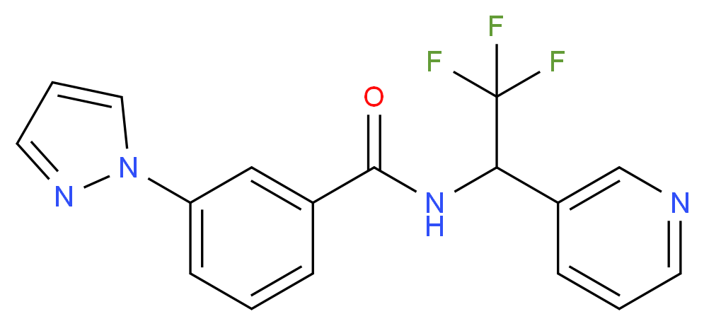 3-(1H-pyrazol-1-yl)-N-[2,2,2-trifluoro-1-(3-pyridinyl)ethyl]benzamide_Molecular_structure_CAS_)