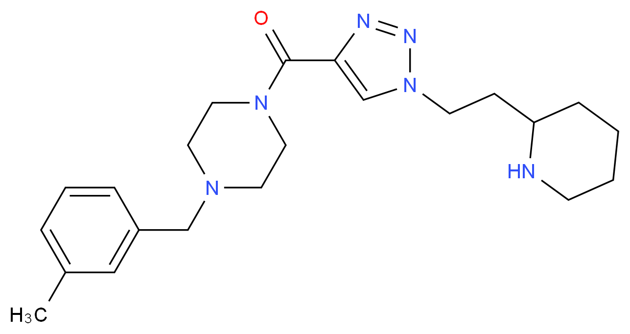1-(3-methylbenzyl)-4-({1-[2-(2-piperidinyl)ethyl]-1H-1,2,3-triazol-4-yl}carbonyl)piperazine_Molecular_structure_CAS_)