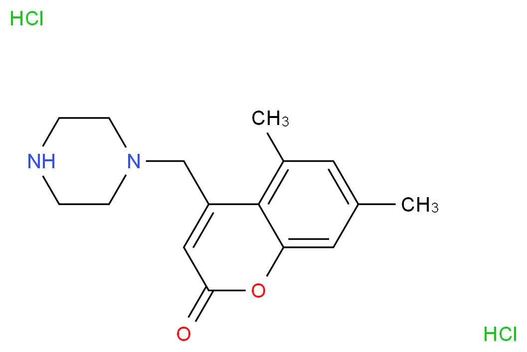 5,7-dimethyl-4-(piperazin-1-ylmethyl)-2H-chromen-2-one dihydrochloride_Molecular_structure_CAS_)