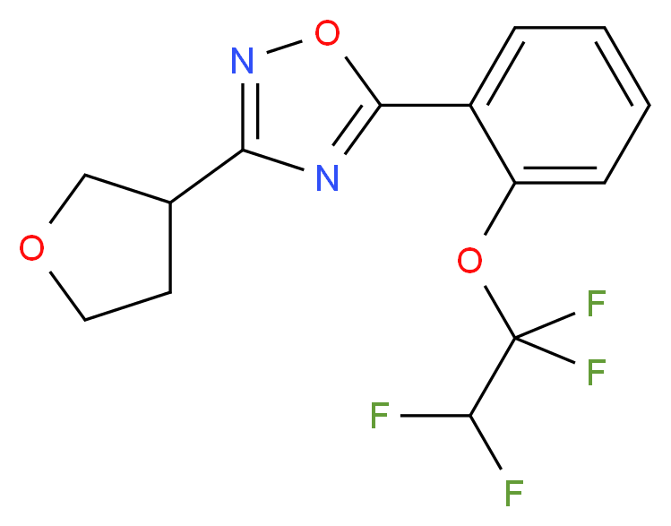 5-[2-(1,1,2,2-tetrafluoroethoxy)phenyl]-3-(tetrahydrofuran-3-yl)-1,2,4-oxadiazole_Molecular_structure_CAS_)