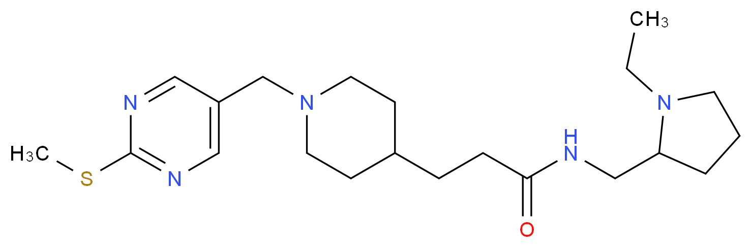 N-[(1-ethyl-2-pyrrolidinyl)methyl]-3-(1-{[2-(methylthio)-5-pyrimidinyl]methyl}-4-piperidinyl)propanamide_Molecular_structure_CAS_)