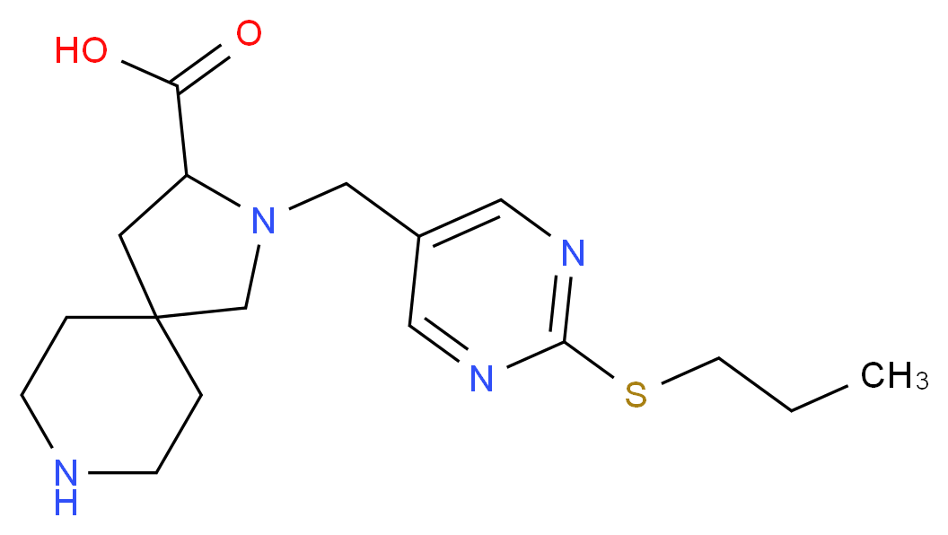 2-{[2-(propylthio)-5-pyrimidinyl]methyl}-2,8-diazaspiro[4.5]decane-3-carboxylic acid_Molecular_structure_CAS_)